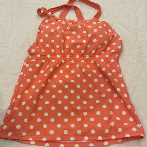Lime Ricki pink polka dot tankini top size S - Picture 3 of 4